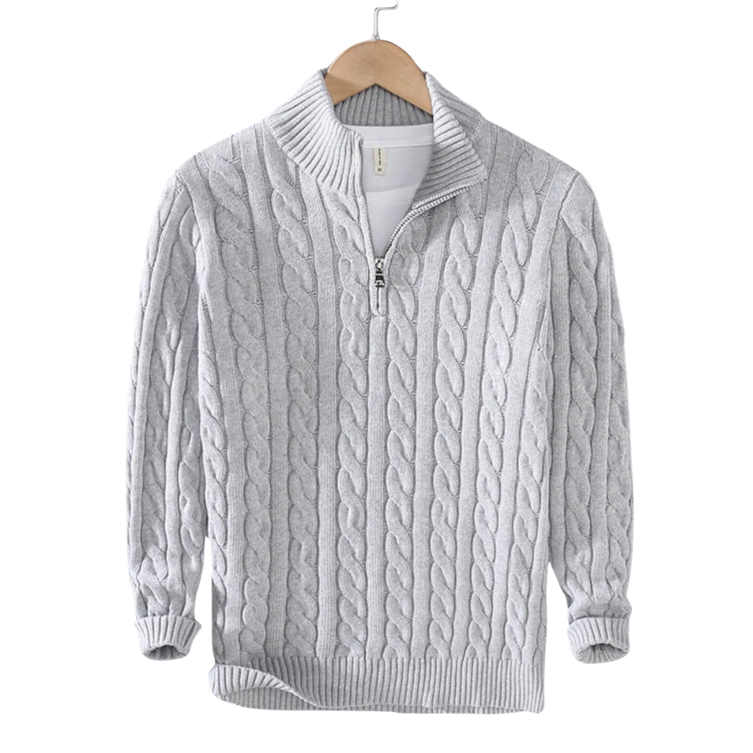 Claudio Cable Knit Quarter-Zip | CHARM CULTURE™