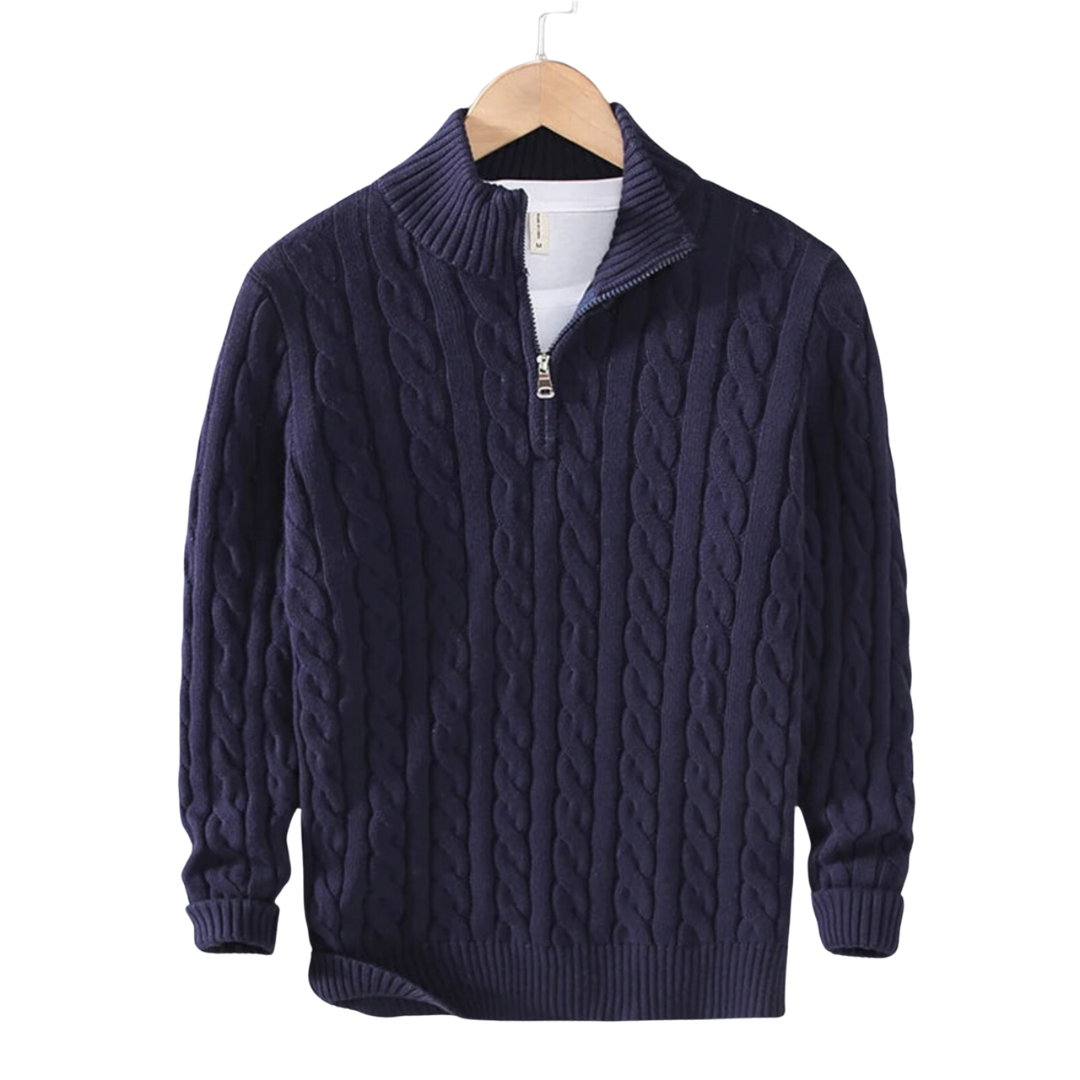 Claudio Cable Knit Quarter-Zip | CHARM CULTURE™
