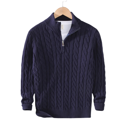 Claudio Cable Knit Quarter-Zip | CHARM CULTURE™
