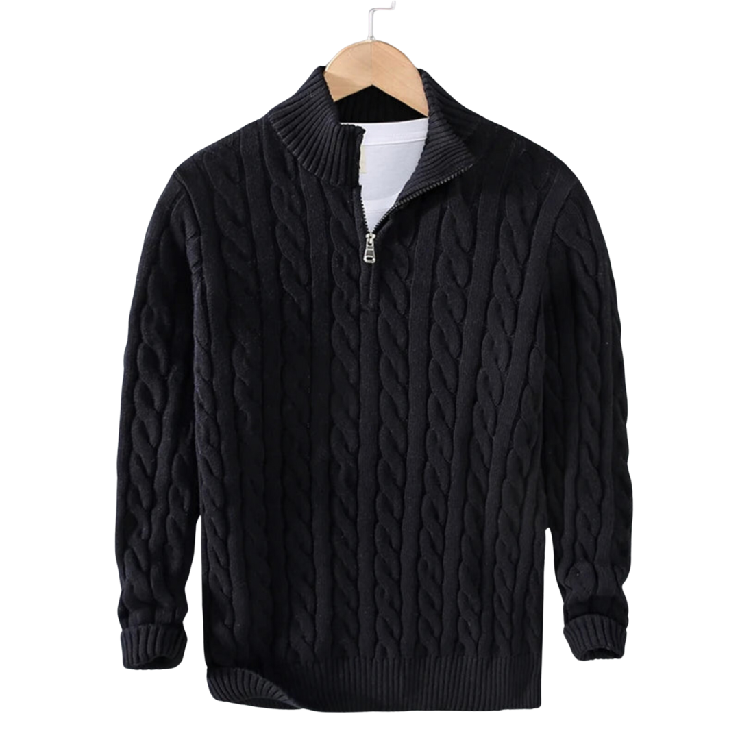 Claudio Cable Knit Quarter-Zip | CHARM CULTURE™