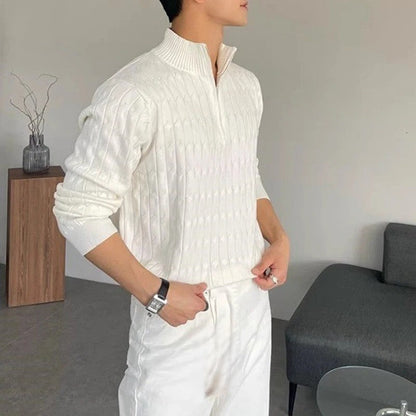 ZIPPED WHITE SWEATER | CHARM CULTURE™